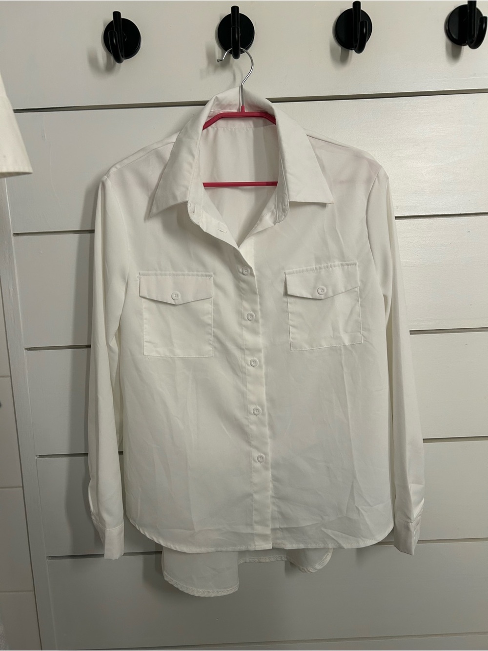 SHEIN White Button Down Shirt Women’s Size: M | High Low | 2 Pocket